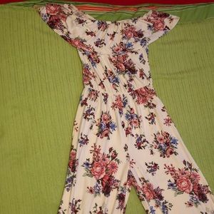 Off the shoulder floral romper